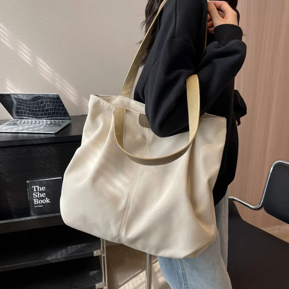 Casual Women's Bag New Large Capacity Canvas Tote Bag Lightweight Women Shoulder Bags Simple Style Female Handbags HJ8396