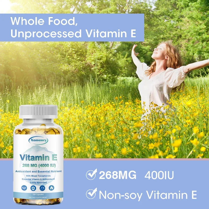 Vitamin E Capsules- Brightens Skin, Tightens Skin, Reduce Wrinkles, Anti-aging, Antioxidant