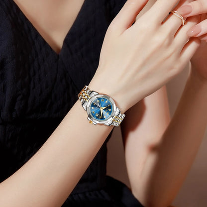 OLEVS 9931X Womens Perfume Watch Rhombic Quartz Watch Stainless Steel Waterproof Ladies Date Watch Gifts Original Elegant New