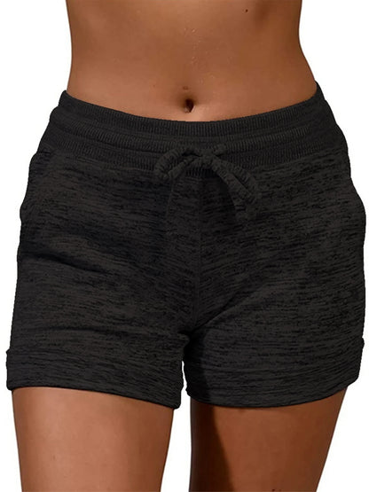 Womens Solid Elasticated Waist Shorts PLUS SIZE OVERSIZED Ladies Summer Yoga Gym Fitness Jogging Hot Pants Sweatpants Clothing black