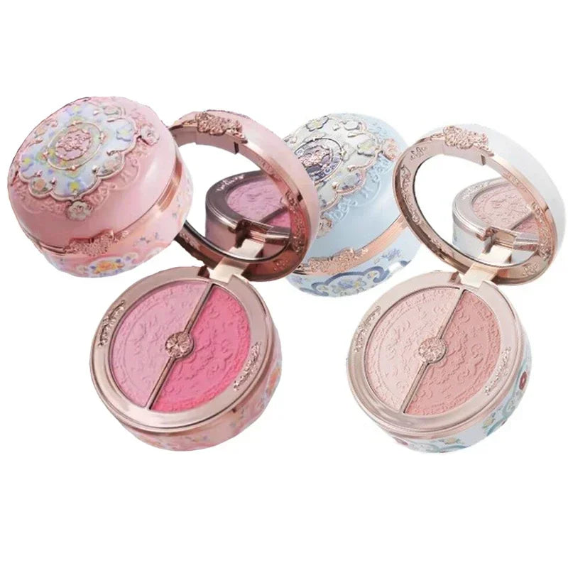 Flower Knows Blusher Butterfly Cloud Collar Collection Rouge Box Duo Blush For Dark Skin Peach Makeup For Cheeks Matte Finish