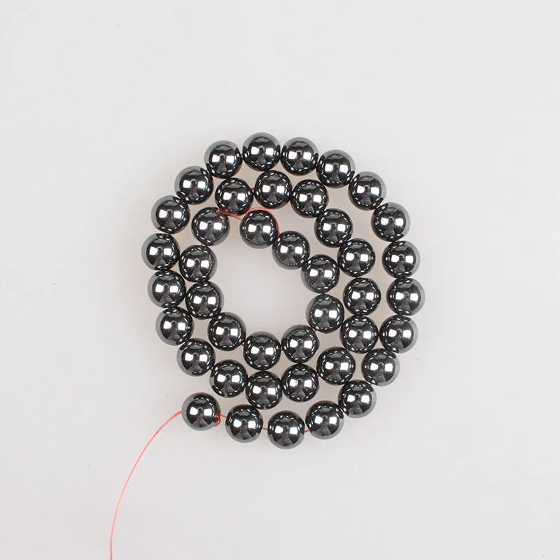 Natural Stone Beads Black Hematite Beads Round Loose Beads 2 3 4 6 8 10 12 14mm For Bracelets Necklace Jewelry Making