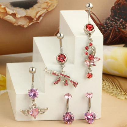 5PCS Cute Dangle Belly Ring Pack 14G Navel Piercing Bulk Sexy Belly Ring Set Belly Button Ring Lot Pircing Ombligo Jewelry