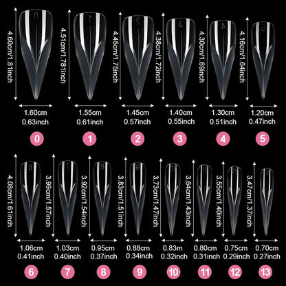 140Pcs 3D False Nails Press On Nails Extenison Tips Bendable Dual Form Full Cover DIY Nail Art Manicure Decoration Fake Nail Tip 140pcs