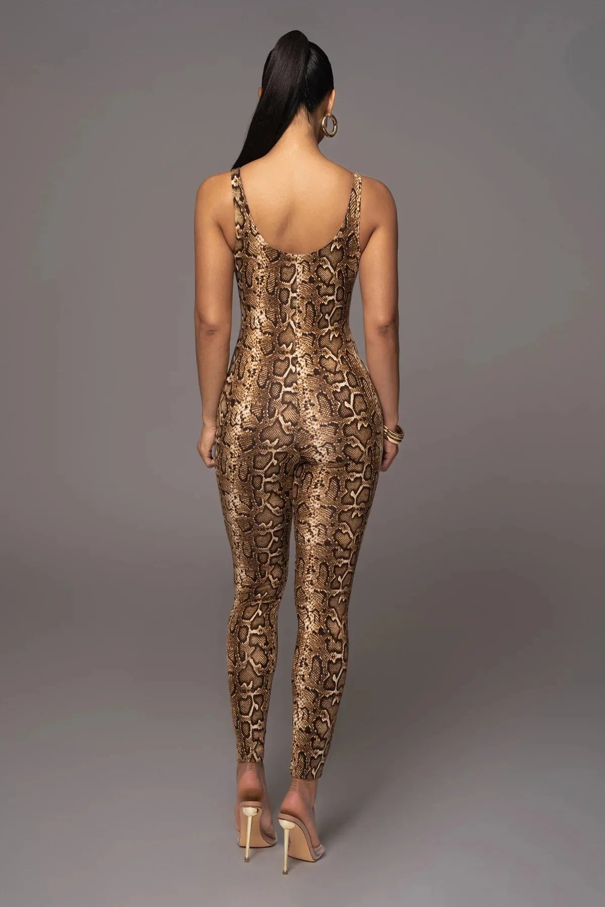 New Serpentine Leopard Print Y2k One Pieces Sleeveless Jumpsuit Fashion Clothes For Women Sexy Night Club Outfits Badiee Stylez