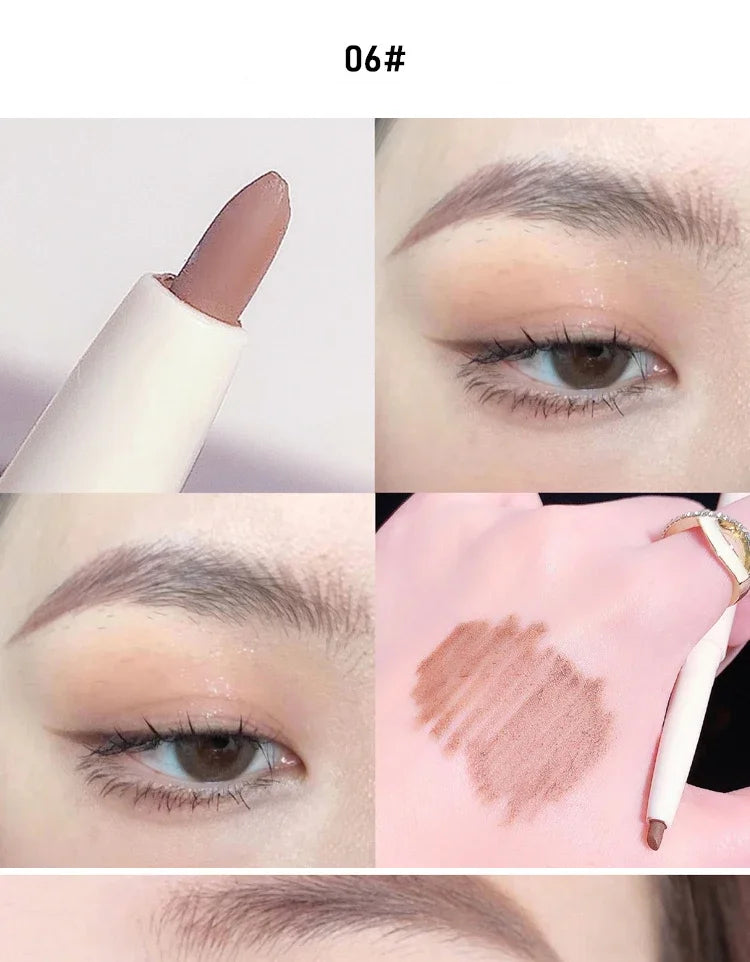 Glitter Pink Lying Silkworm Pen Color Natural Brightening Matte Eye Shadow Pencil Shimmer Glue Eyeliner Waterproof Korean Makeup