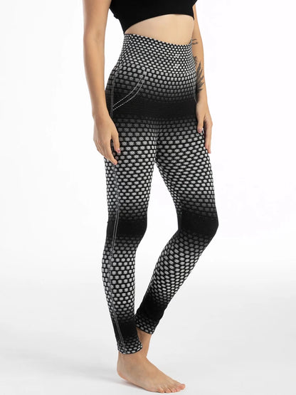 CUHAKCI Camouflage Printed Leggings Women Seamless Denim Sports High Waist Tights Workout Fitness Elastic Pants Stretch Jeggings PD398 Gray