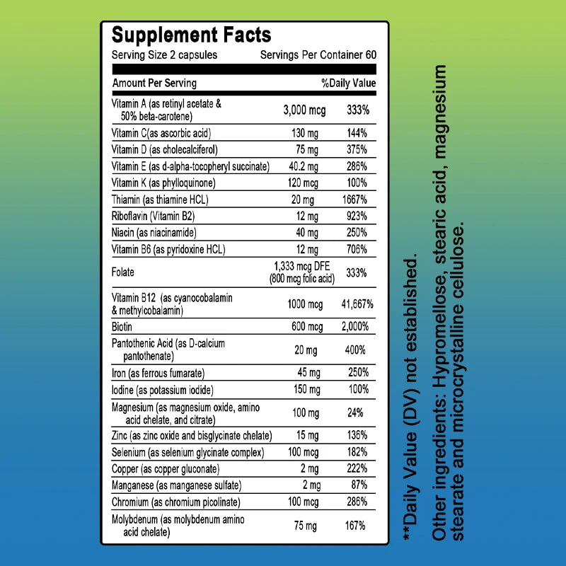 Vitamin Supplement, Once Daily Weight Loss Multivitamin, Multimineral with Iron 45 mg, Supports Weight Management, 120 Capsules