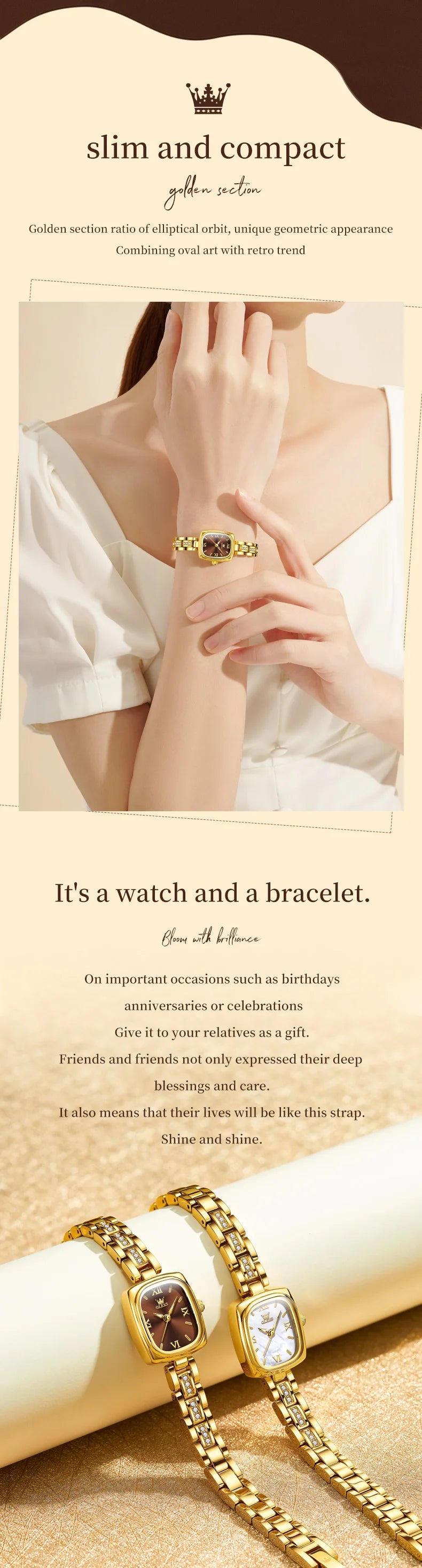 OLEVS 3695 Women Watches Tonneau Quartz Watch Waterproof Luminous Ladies Watch For Woman Luxury Fashion Original Elegant New