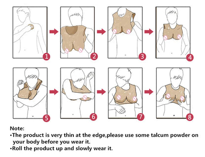 WANTES Crossdress for Men Beginner Fake Silicone Breast Forms Huge Boob A/B/C/D/E/G/H Cup Transgender Drag Queen Shemale Cosplay