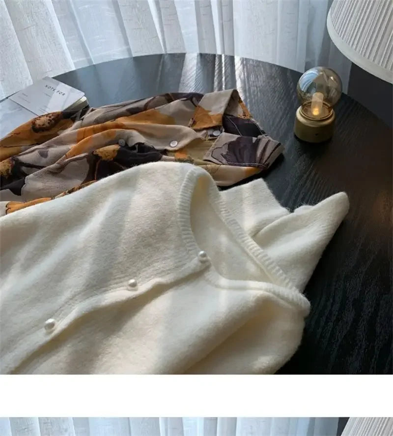 Solid Cardigan Sweater Fall Women Clothing Korean Fashion O-neck Long Sleeve Top Single Breasted Sweet Knitted Mujer Outerwear