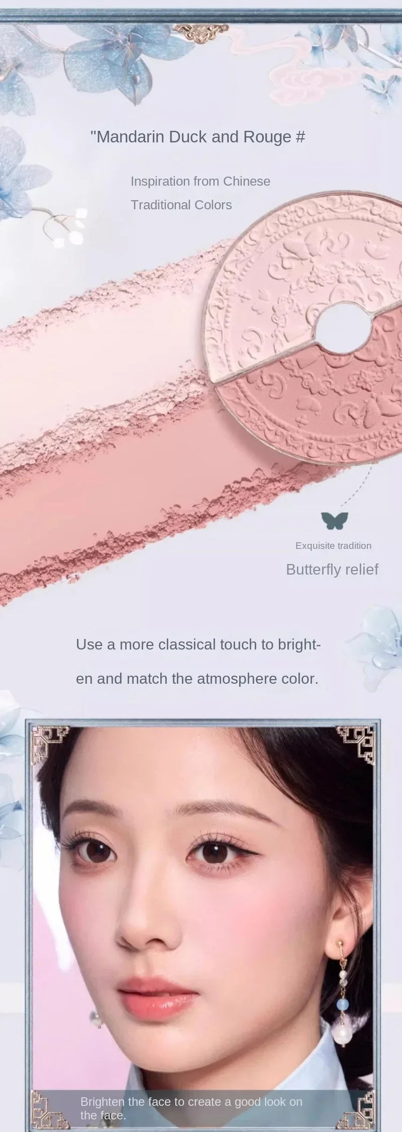 Flower Knows Blusher Butterfly Cloud Collar Collection Rouge Box Duo Blush For Dark Skin Peach Makeup For Cheeks Matte Finish