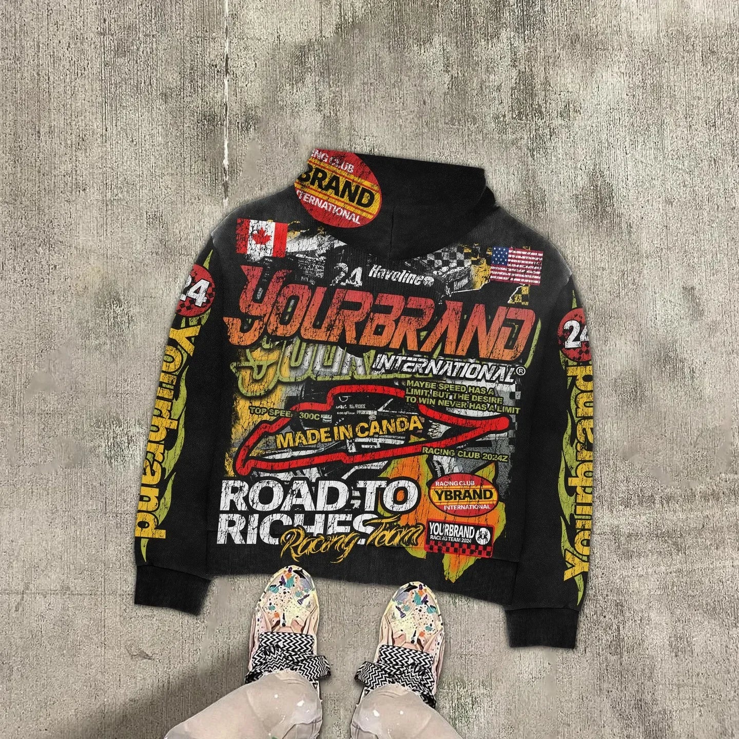 Gothic grunge Vintage Streetwear War Graphic Print Hoodies Women Y2k Tops Sweatshirt goth Oversized zip up Hoodie Mens Clothes