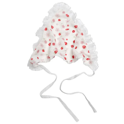 French Pastoral Style Triangle Triangle Headband Fiber Handmade Flower Headscarf Flower Lace Turban Hair Accessories Beach