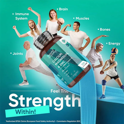 Calcium, Magnesium, Zinc and Vitamin D Supplement - Supports Immune System and Bone Health and Enhances Nutrient Absorption