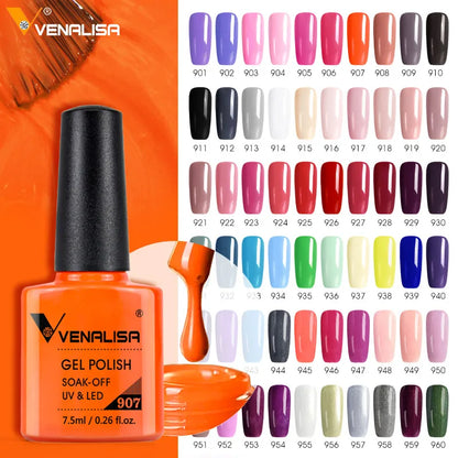 VENALISA Nail Gel Polish 7.5ml Super Glossy Glitter Gellack Great Coverage Soak Off UV LED Semi Permanent Beauty Nail Manicure