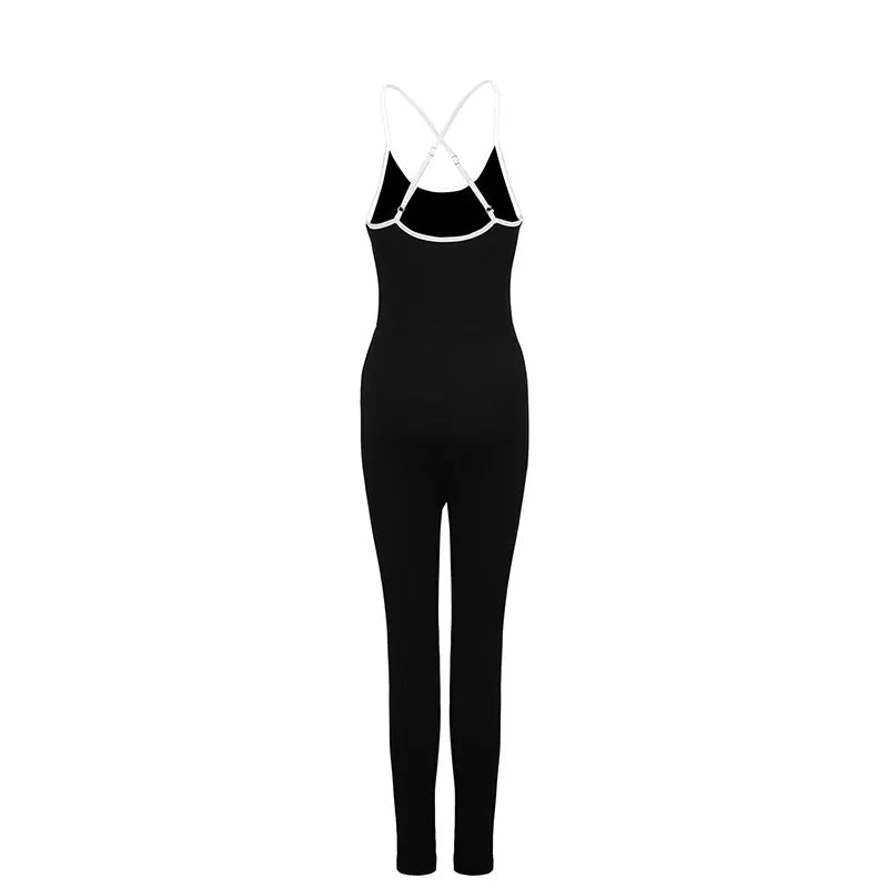 Sexy Women Sling Jumpsuits Summer New Fashion Streetwear Sweatpants Solid Sexy Elegant Lady Backless Bodycon Jumpsuits Clothing