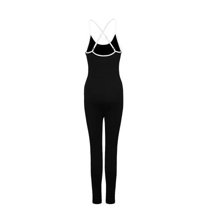 Sexy Women Sling Jumpsuits Summer New Fashion Streetwear Sweatpants Solid Sexy Elegant Lady Backless Bodycon Jumpsuits Clothing