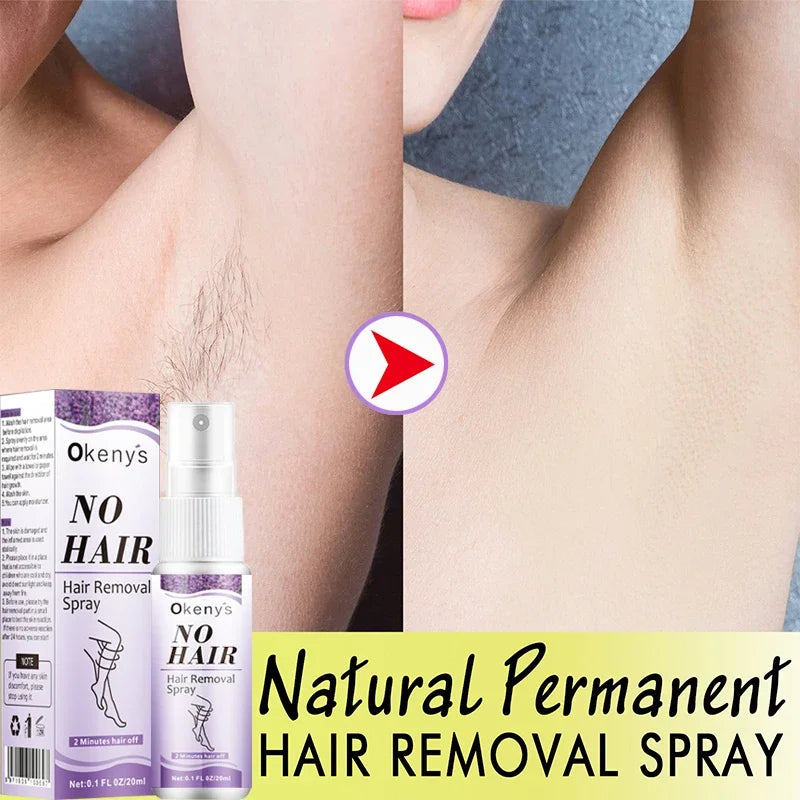Permanent, painless hair removal spray, axila, legs, arms, hair remover, hair growth inhibitor, nutritious repair, body care