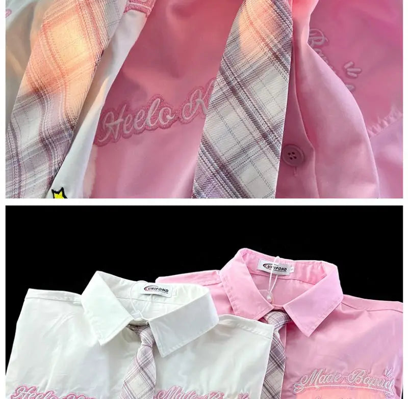 Hello Kitty Cute Short Sleeve Polo Shirts Women Sanrio Designer College Style Summer Blouse Korean Clothes Y2k New Fashion Tops