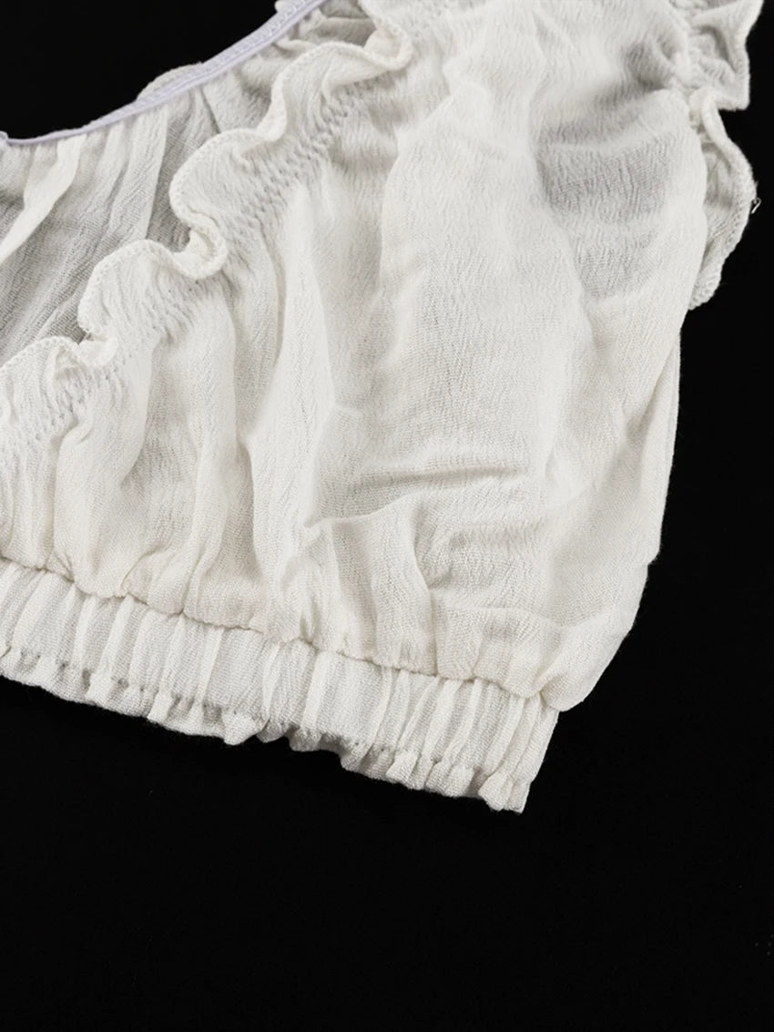 Marthaqiqi Casual Women Nightgowns Set V-Neck Sleepwear Long Sleeve Robe Underwear Shorts White Loose Ladies Pajama 3 Piece Suit