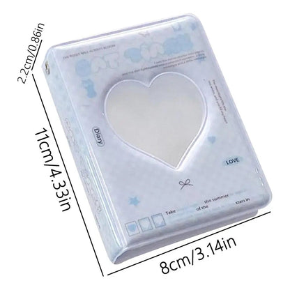 Kpop Photocard Binder Heart Hollow Kpop Photocard Sleeves 40 Pockets Water Resistant Trendy Photo Binder For Business Cards Badiee Stylez