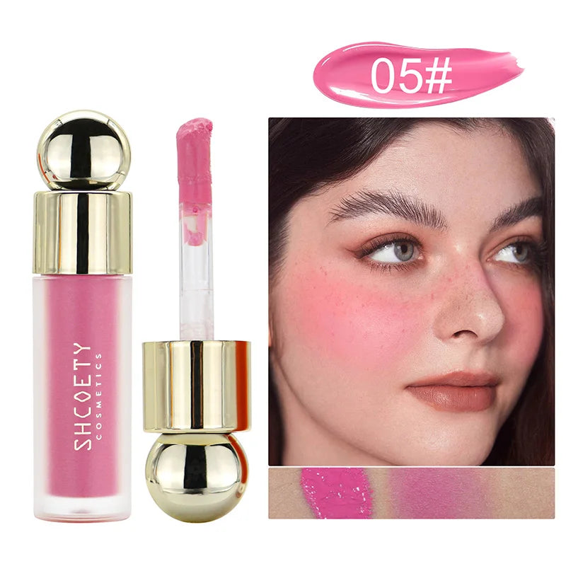 New Liquid Cheek Blush Facial Nourishing Blusher Gel Cream Multi-purpose For Eyes Lips Makeup Blush Stick Cosmetics With Sponge New 05