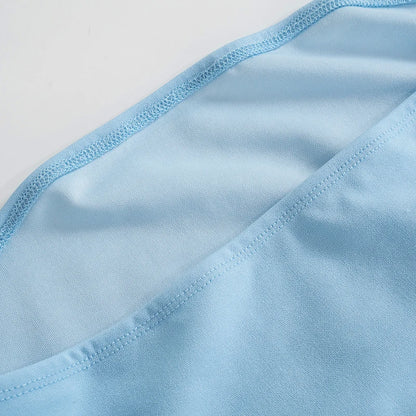 CUTENOVA Women Soft Tender Slight Blue Strapless Wrap Hipster Mini Pleated Dress Pullover Sexy Charm Outfits Girls Dating Wear