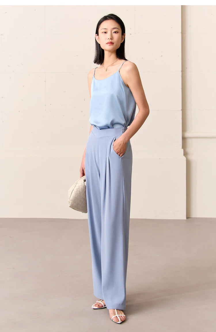 AMII Minimalism Sleeveless Top Women 2024 Summer New Camisole&Vest Office Lady Straight Chiffon Casual Female Clothing 12140330