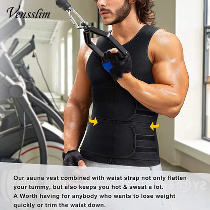Vensslim Men Body Shaper Waist Trainer Vest Slimming Shirt Sauna Sweat Compression Undershirt Shapewear Fat Burner Workout Tops Badiee Stylez