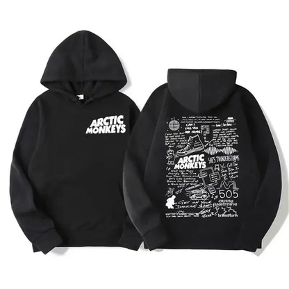 Retro Rock Arctic Monkeys Music Album Graphic Hoodies Men Vintage Oversized Y2k Hip Hop Hoodie Punk Sweatshirt Tour Plus size Hblack1