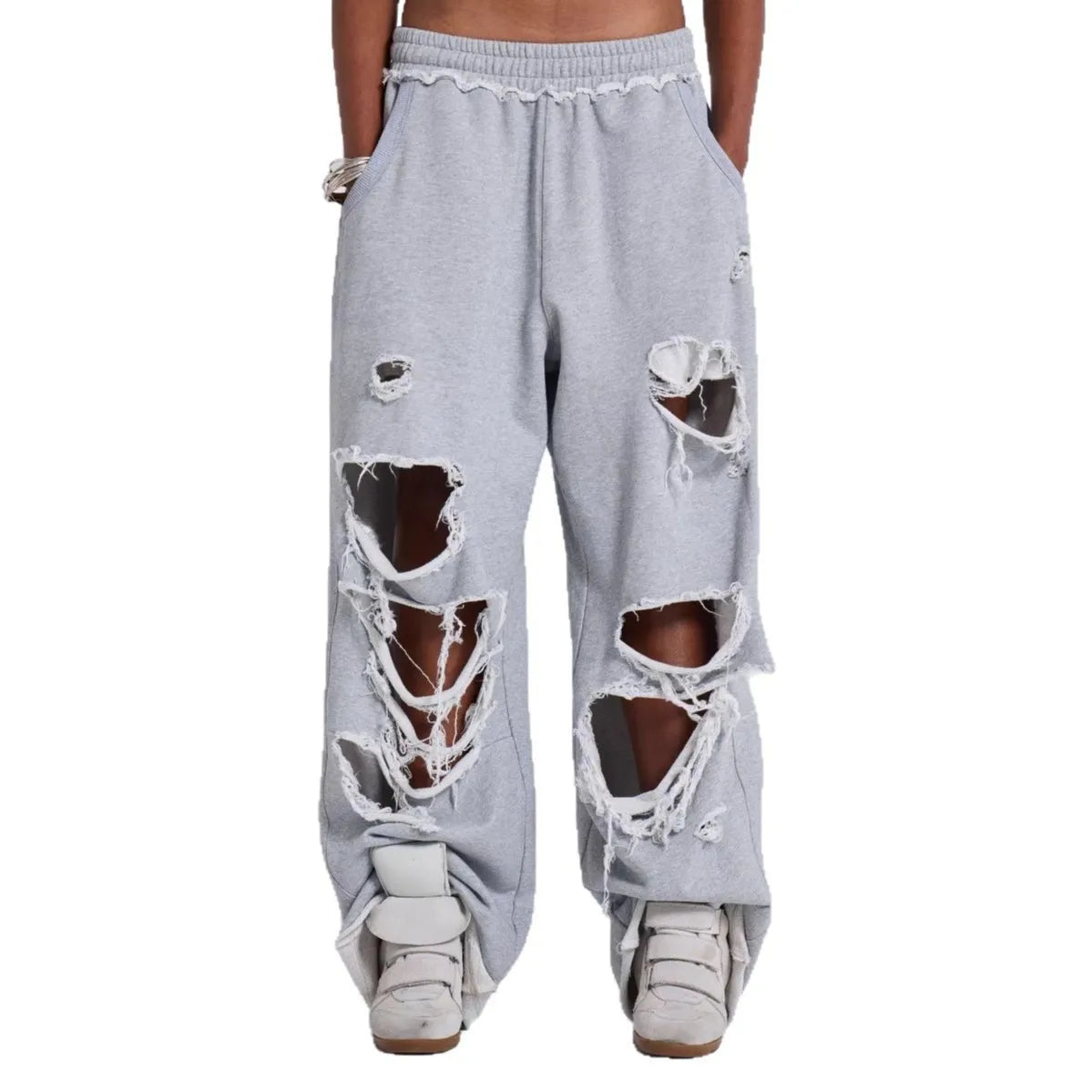 Women Baggy Sweatpants Casual Y2K Hip Hop Grunge Wide Leg Hole Loose Ripped pants Oversized Streetwear Trousers Badiee Stylez