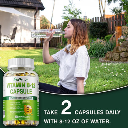 Vitamin B12 Capsules - Methylcobalamin Supplement for Mind, Energy, Brain, Mood, Heart Support