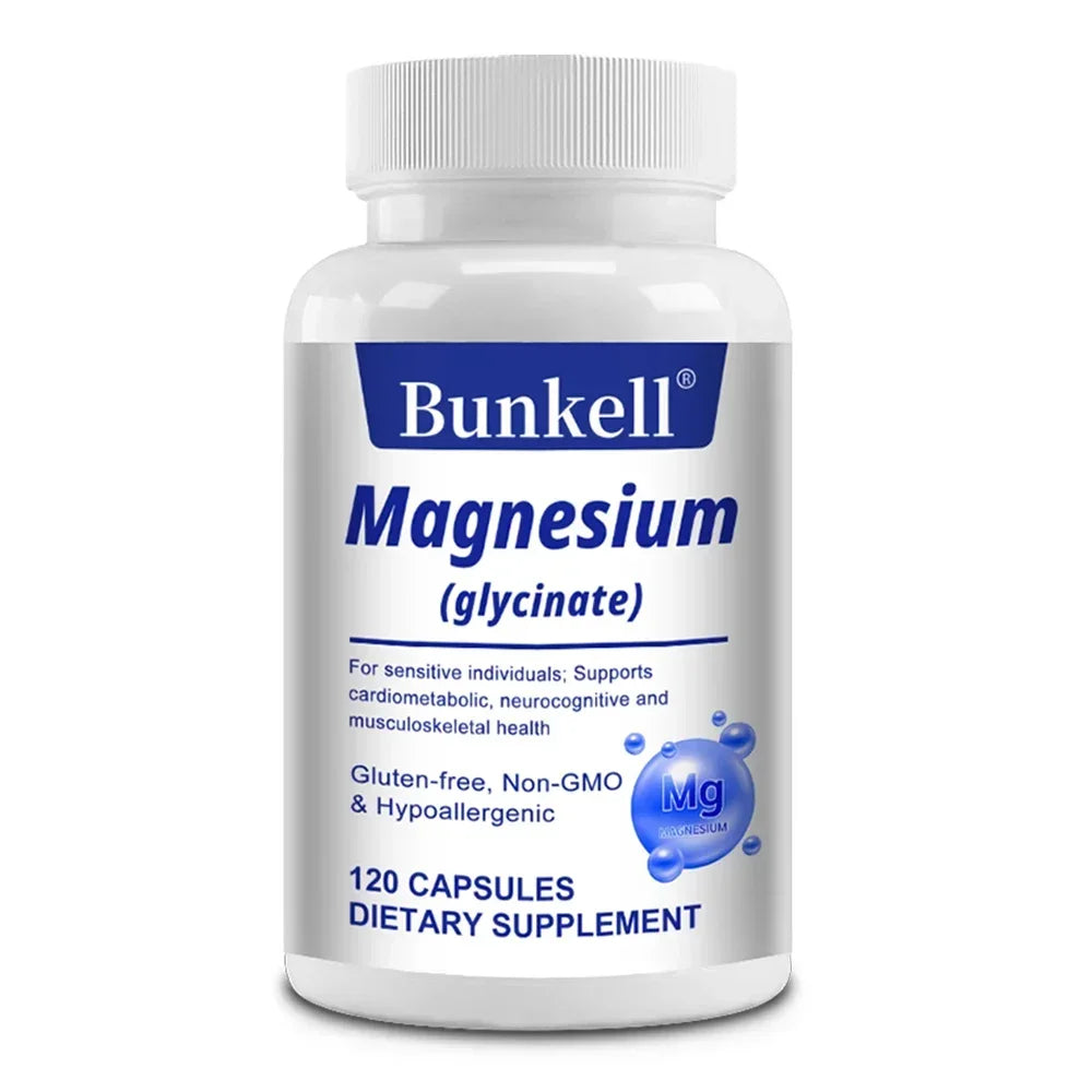 Magnesium Glycinate Supplement - For Muscle, Joint, Nerve Sleep Quality, Anxiety Stress Mood Health,Non-GMO 120 count-1 bottle