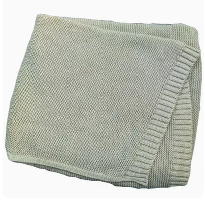 Personalized Kid Name Baby Blanket Embroidered New Born Baby Blanket Stroller Swaddles Breathable Cotton Knitted Blanket Bedding Badiee Stylez