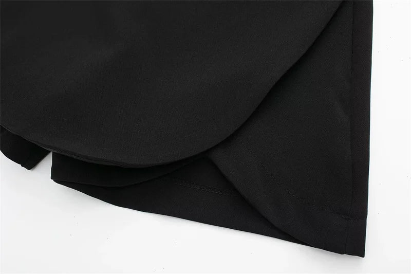 MUJER 2025 Black Mini Skirt Shorts Woman Fashion Asymmetric Skort For Women High Waist Short Skirts Woman Summer Casual Shorts