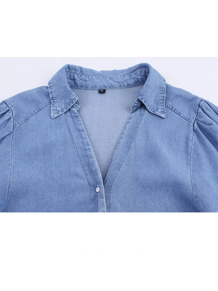 HH Women Solid Pant Sets Short Sleeves Bow Single-breasted Turn-Down Collar Shirts+Autumn Elastic Waist Pockets Wide Leg Pants Badiee Stylez