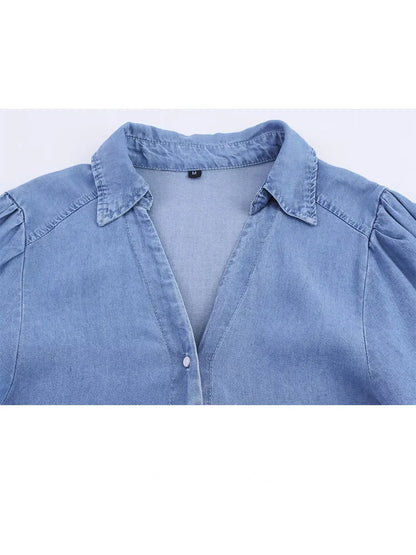 HH Women Solid Pant Sets Short Sleeves Bow Single-breasted Turn-Down Collar Shirts+Autumn Elastic Waist Pockets Wide Leg Pants Badiee Stylez