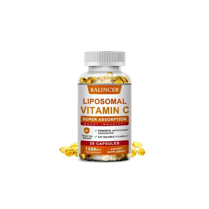 Liposomal Vitamin C Capsules - Promotes Collagen Production, Supports Skin, Immune Health, Powerful Antioxidant 30count-1 bottle