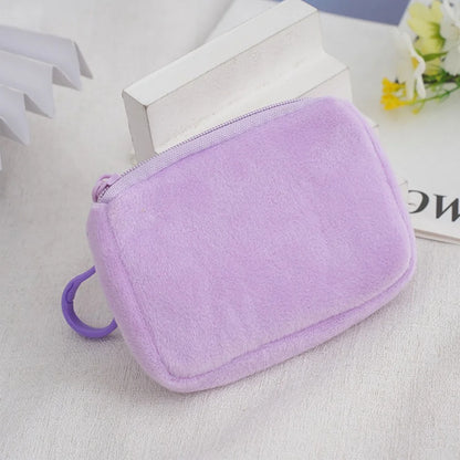 Princess Disney Kids Anime Plush Coin Purse Girls Mini Wallet Printed Moneybag Kawaii Square Portable Storage Bag Birthday Gifts
