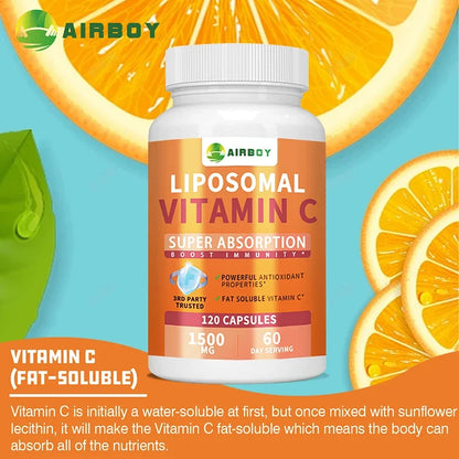Liposomal Vitamin C - High Absorption VIT C, Immune System & Collagen Booster, Antioxidant
