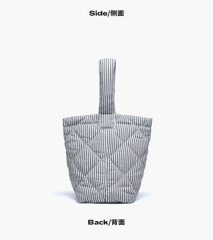 LEE Ladies Cute Design Puffer Bag Casual Soft Small Pink White Quilted Handbag Women Korean Style Down-filled Phone Bucket Bag