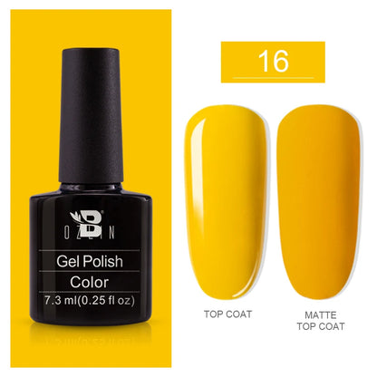AWStorG15ml 2 IN 1 Crystal Top Coat Transparent Soak Off UV LED Nails Art Manicure Gel Nail Polish Varnishes Primer Function Gel 7.3ml color gel 16