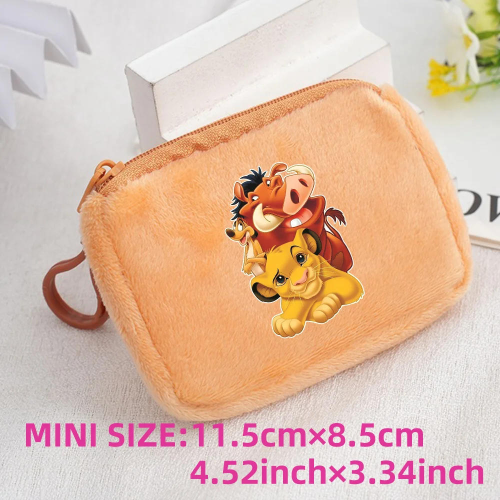 The Lion King Coin Purse Mini Coin Key Bag Money Pocket Plush Wallet Kid Cartoon Cute Moneybag Kawaii Birthday Gift Storage Bag 1pcs-024