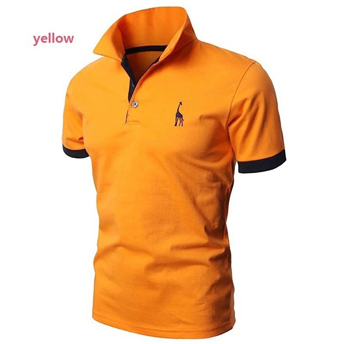 Fashion Icon Cartoon Embroidery Polo Shirt - Slim Fit, Casual Style, Solid Colors for Men - New Summer Collection