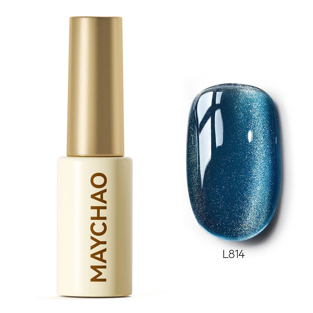 MAYCHAO 5ML Gel Nail Polish 9D Laser Diamond Glitter Cat Eye Gel Semi-Permanent Soak Off UV LED Gel Nail Manicure Tools Nail Art L814