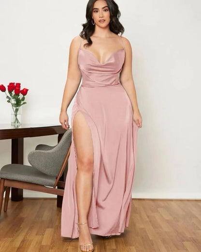 Backless Slimming Long Evening Dress Women Sexy V Neck Sleeveless Gown With Waist Tie For Formal Party Wedding Guest Maxi Dress 10
