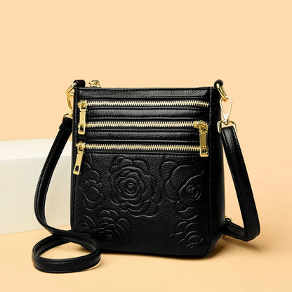 Three Zippers Design Crossbody Bags for Women Soft Leather Handbags High Quality Shoulder Bag Bolsa Women Messenger Bags Sac