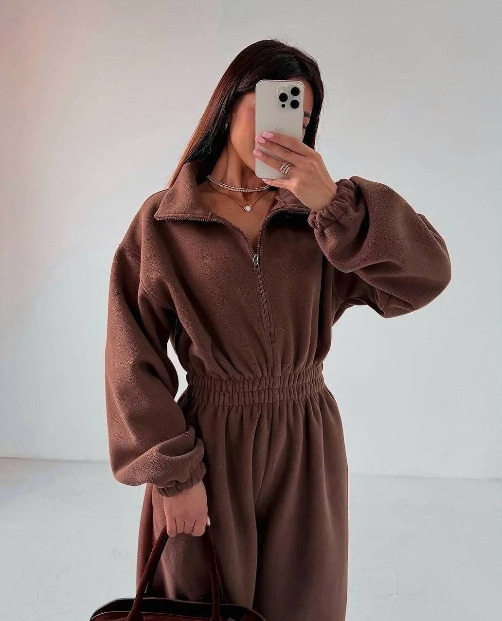 Jumpsuits Women Rompers One Piece Full Sleeve Zipper Overalls Long Pants Elastic High Waist Rompers Y2k Streetwear Jumpsuit 2025 Badiee Stylez