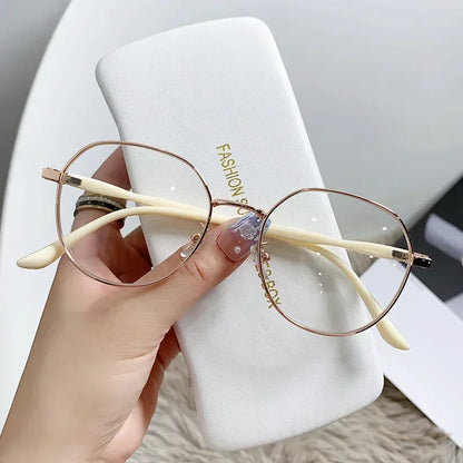 Retro Elegant Anti Blue Light Glasses Round Metal Frame Vintage Computer Gaming Eye Protection Classic Eyeglasses Badiee Stylez